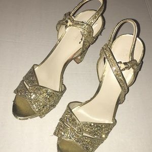 Glitter Gold Sandal Heels